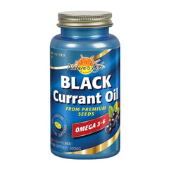 Nature's Life Black Currant Oil Minis bottle front – omega 3-6 support for skin and joints