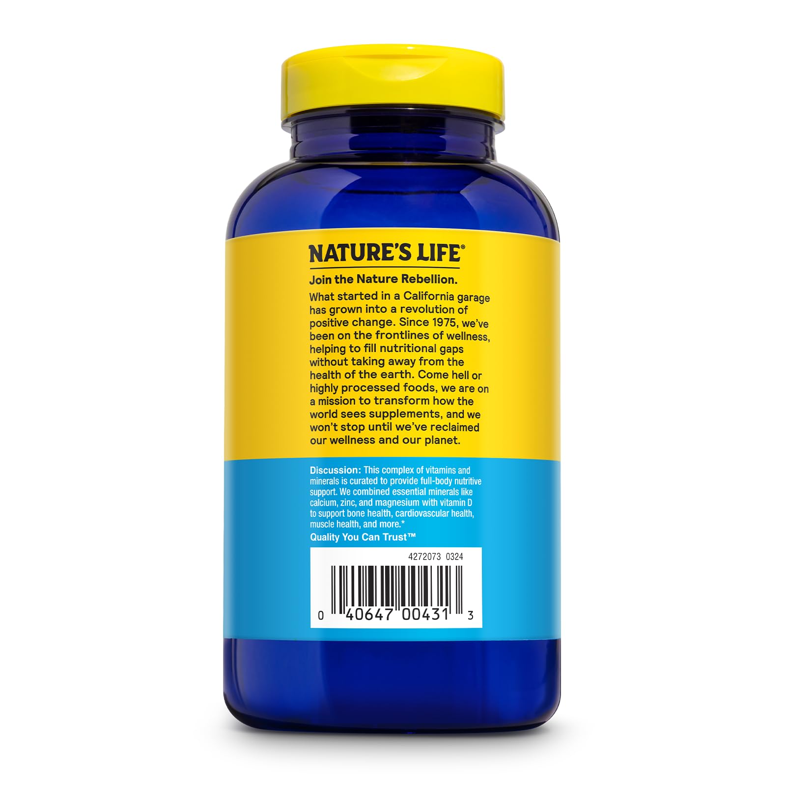 Nature's Life Cal Mag Zinc Complex bottle used in daily ritual for wellness