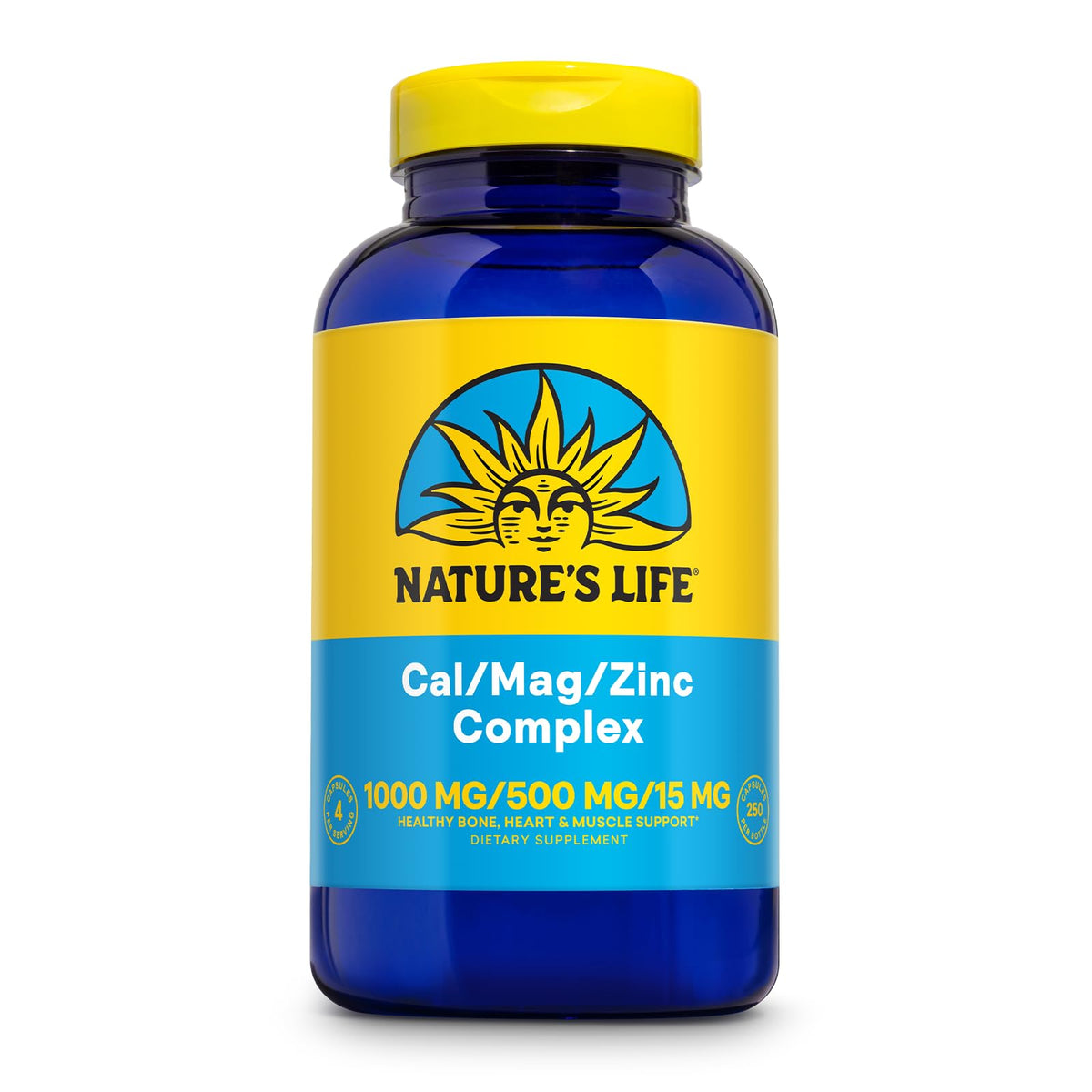 Nature's Life Cal Mag Zinc Complex tablets in bottle for daily mineral support