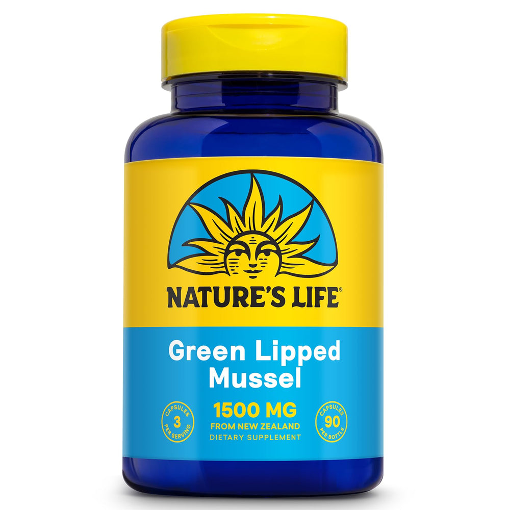Nature's Life Green Lipped Mussel bottle with 90 capsules for daily support