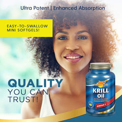 Nature's Life Krill Oil phospholipid emphasis graphic suggesting enhanced absorption.