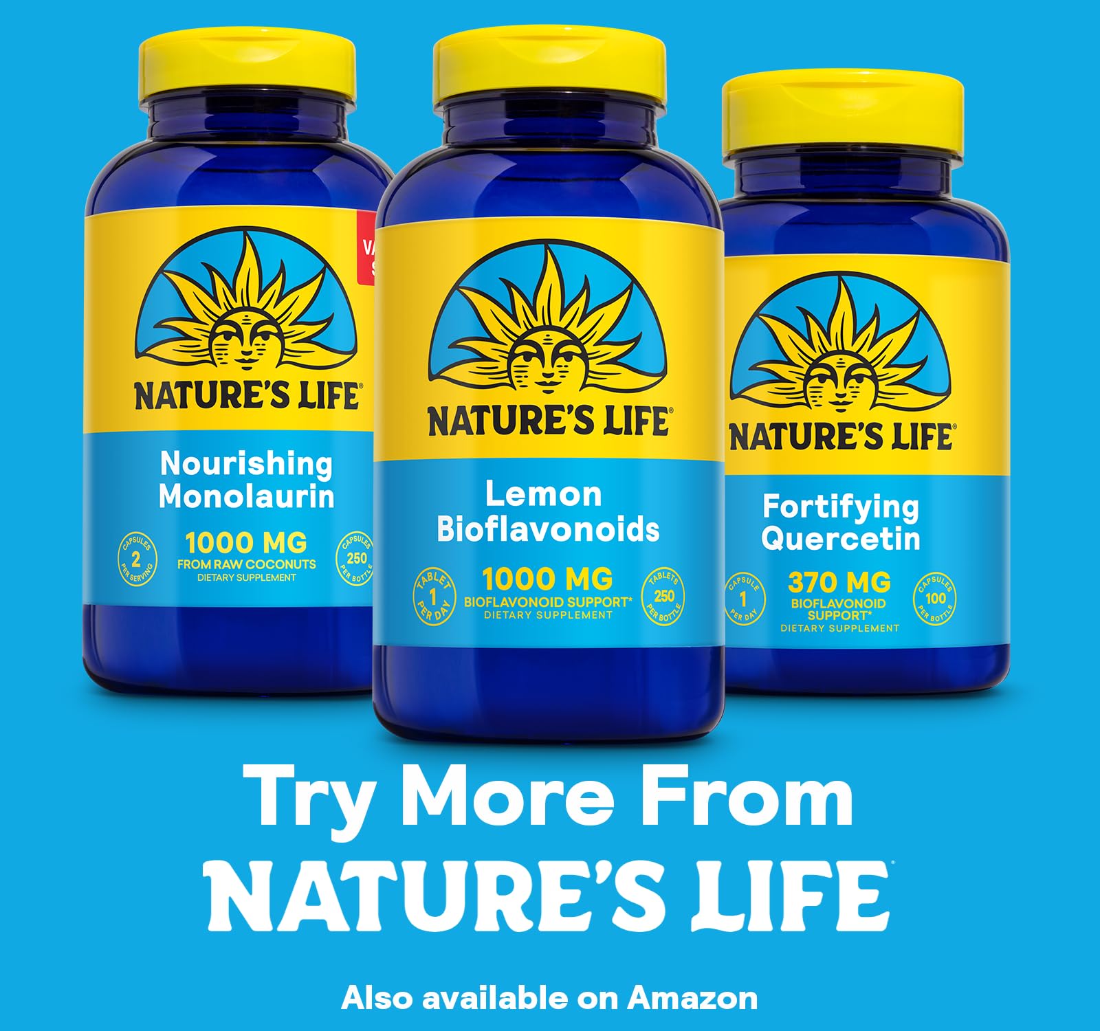 Nature's Life GMP seal signals strict quality manufacturing standards.