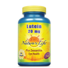 Nature's Life Lutein 20 mg bottle for daily eye wellness