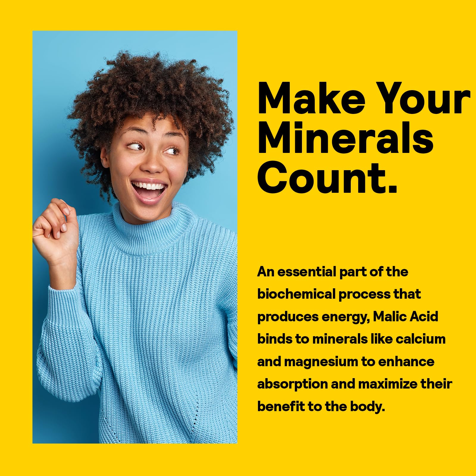 Ingredients panel for Nature's Life Malic Acid 800 mg showing non-GMO and gluten-free notes.