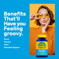 Nature's Life Renewing Magnesium 500 mg ingredient blend with citrate malate oxide for balanced mineral profile.