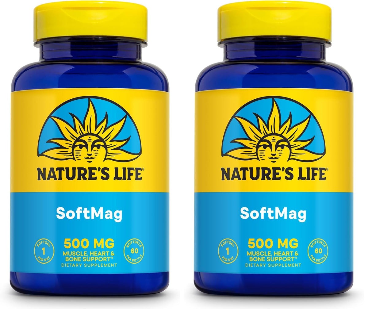 Nature's Life SoftMag bottle for daily magnesium support with easy-to-swallow softgels