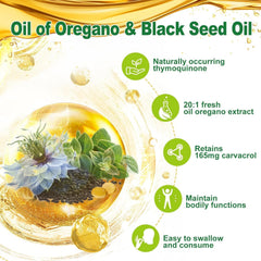 Nature's live Black Seed Oil softgels bottle highlighting antioxidant properties