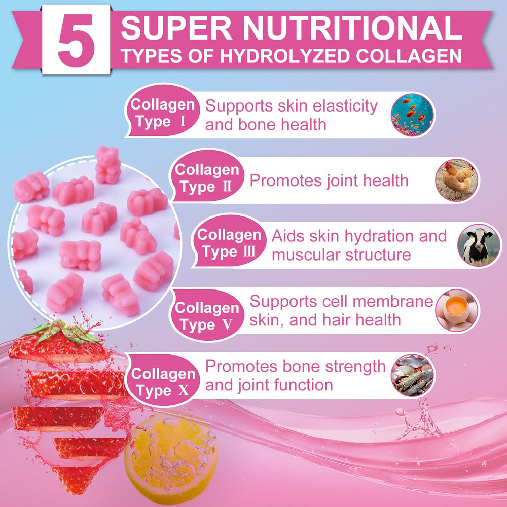Label highlights collagen types I–X in Nature's live blend.