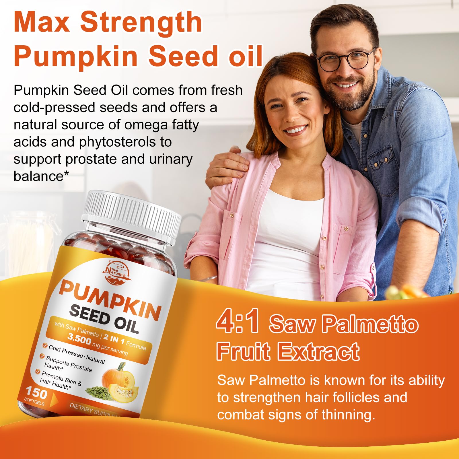 Nature's Live hair-support softgels ideal for thinning concerns.