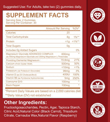 Nature's Live magnesium glycinate gummies closeup shows soft texture and vibrant raspberry flavor