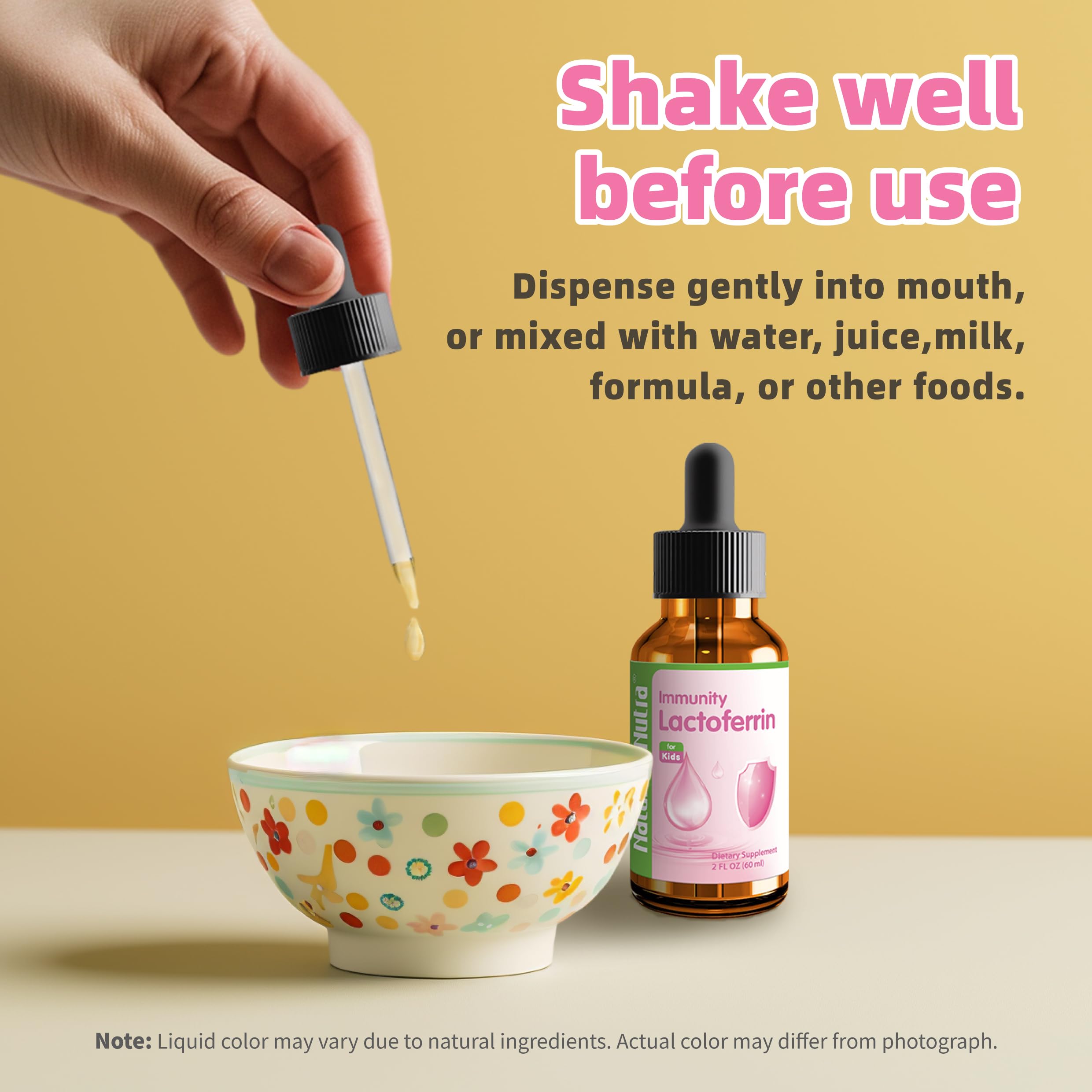 Baby and child use scene with Nature's Nutra Lactoferrin drops