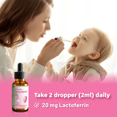 Nature's Nutra Lactoferrin bottle with natural kid-friendly flavor