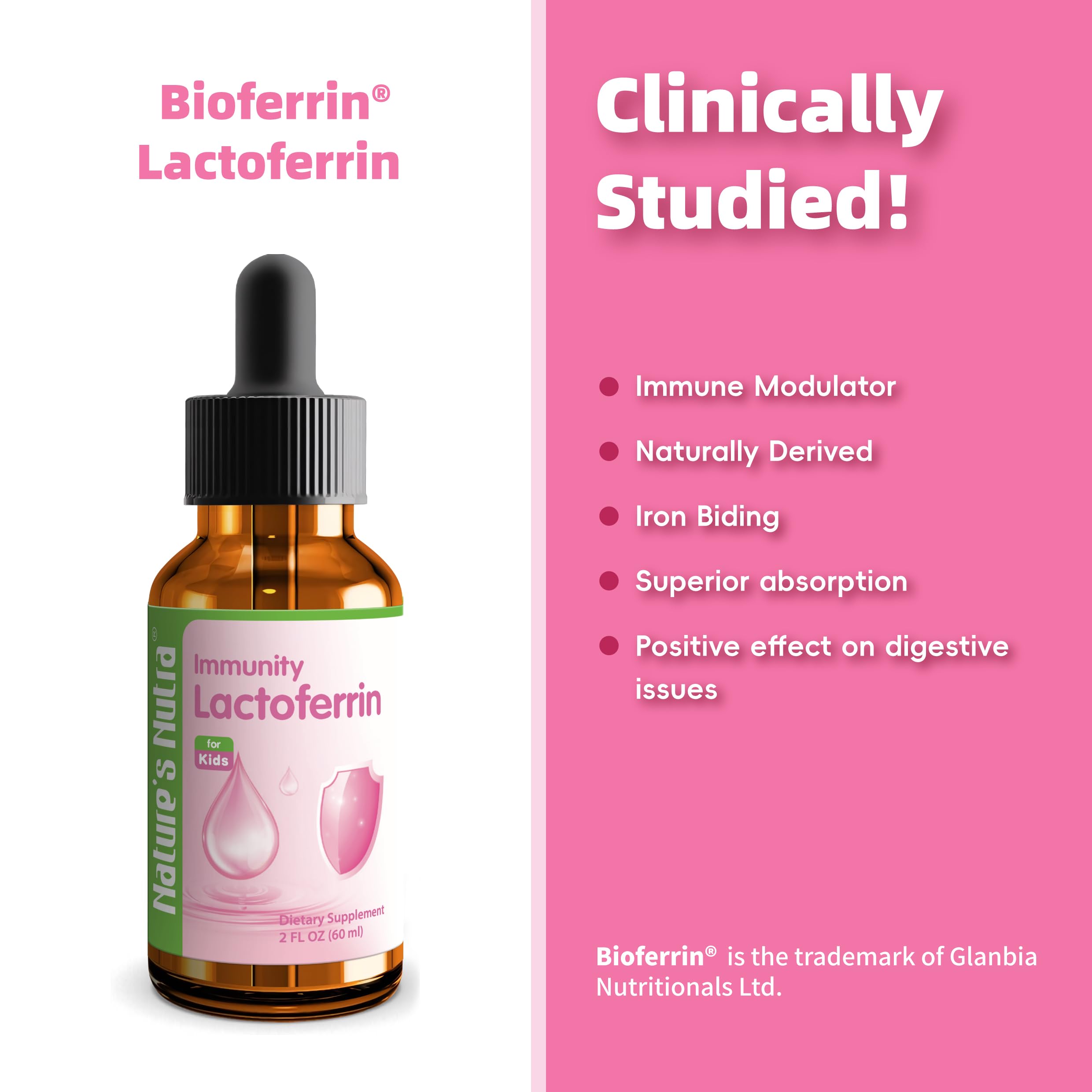 Glanbia-sourced lactoferrin ingredient on Nature's Nutra label
