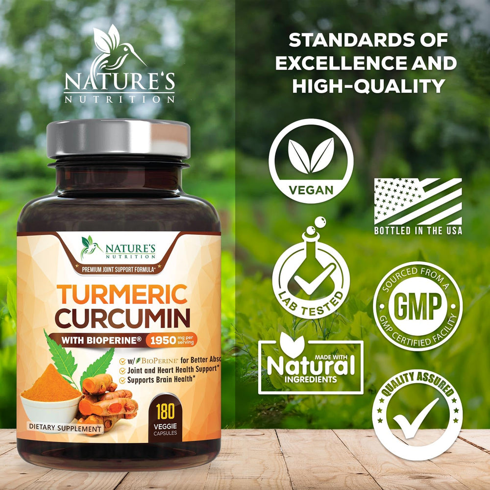 Nature's Nutrition 95% curcuminoids seal—high-potency turmeric