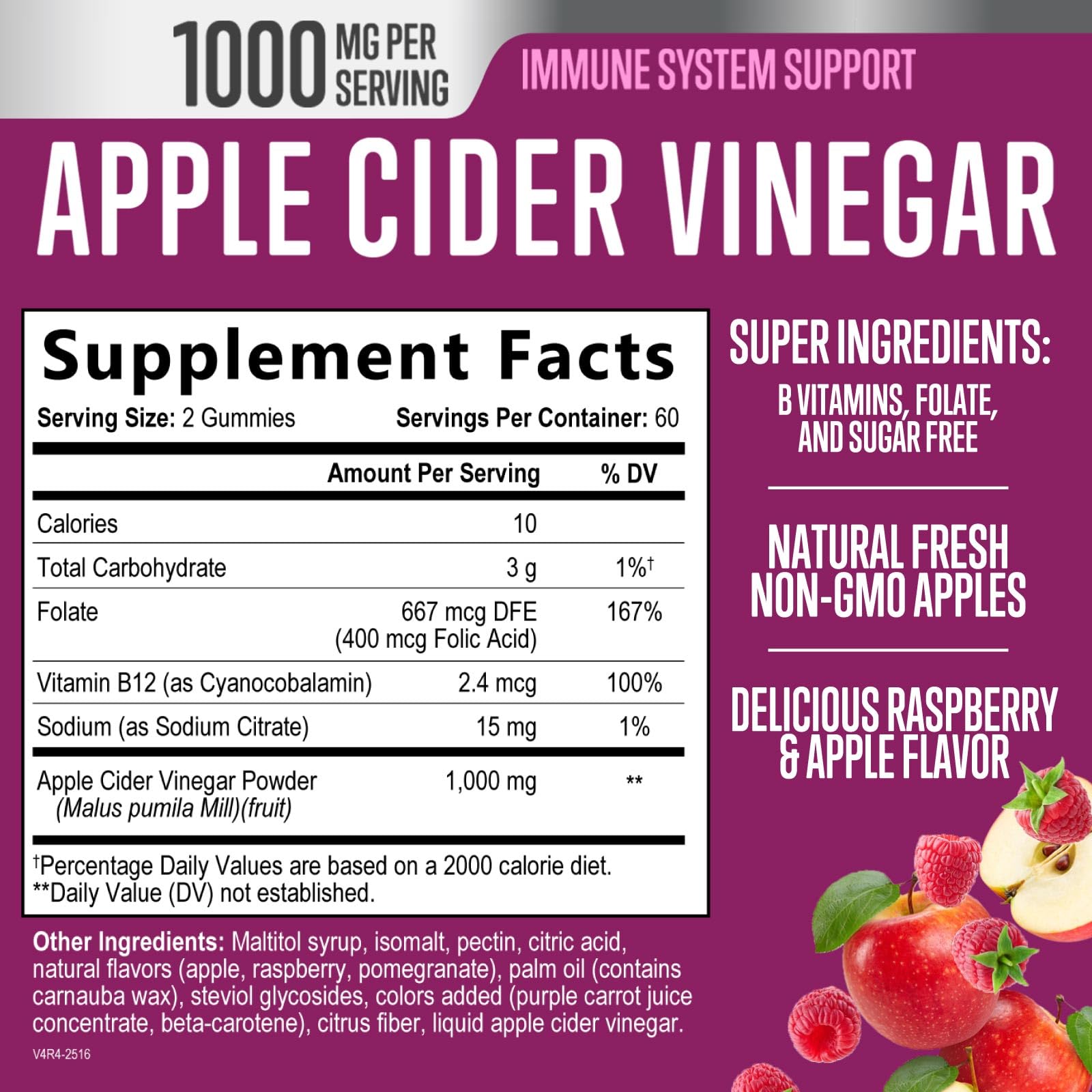 Nature's Nutrition ACV gummies bottle emphasizes sugar-free vegan gluten-free wellness