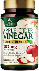 Nature's Nutrition Apple Cider Vinegar Capsules bottle front for easy daily wellness
