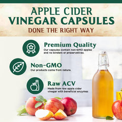 Nature's Nutrition ACV capsules ingredients panel shows Vitamin D and Zinc
