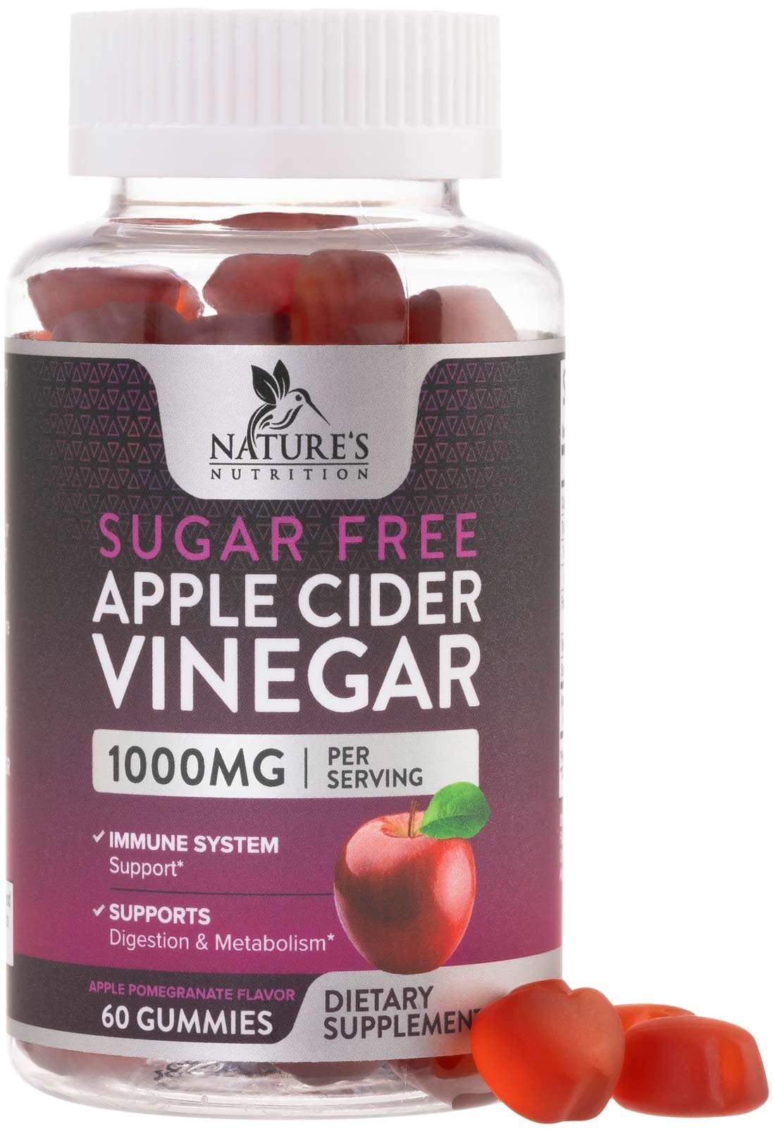 Nature's Nutrition Apple Cider Vinegar Gummies bottle for convenient daily wellness.