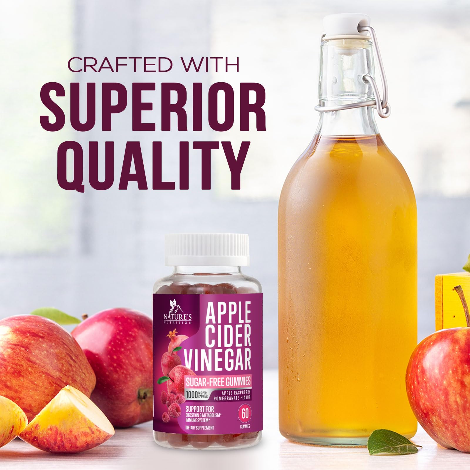Nature's Nutrition 60-count bottle provides convenient daily wellness.