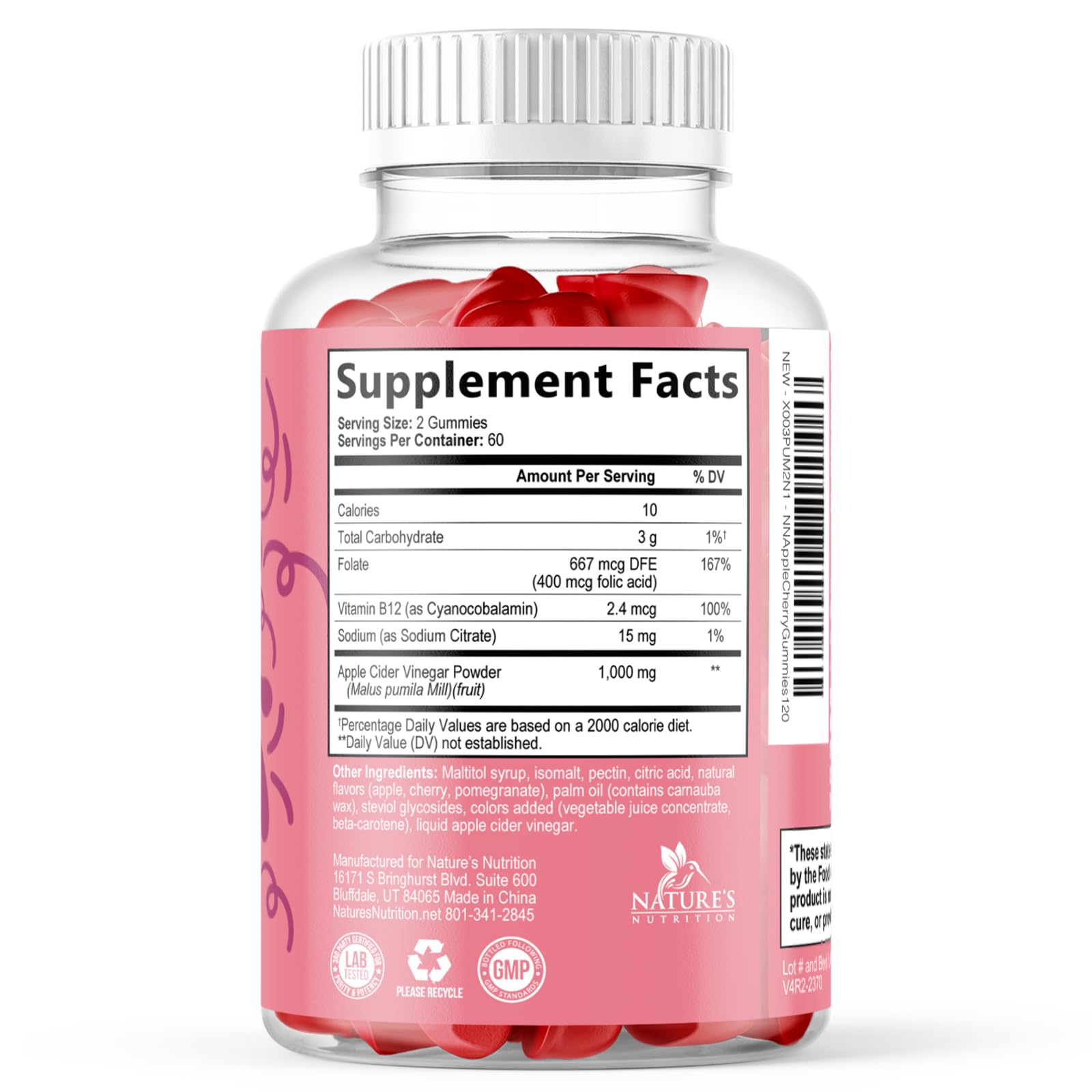 Gummies beside a glass of water illustrating convenient daily use.