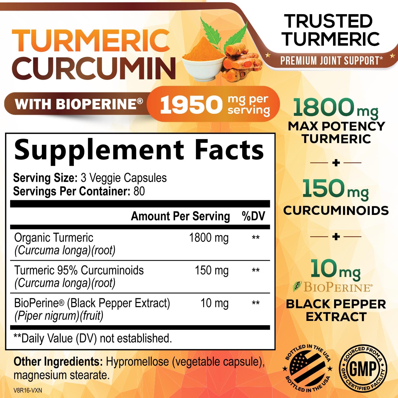 Nature's Nutrition capsules closeup highlights curcuminoids and softgel texture for easy swallowing.