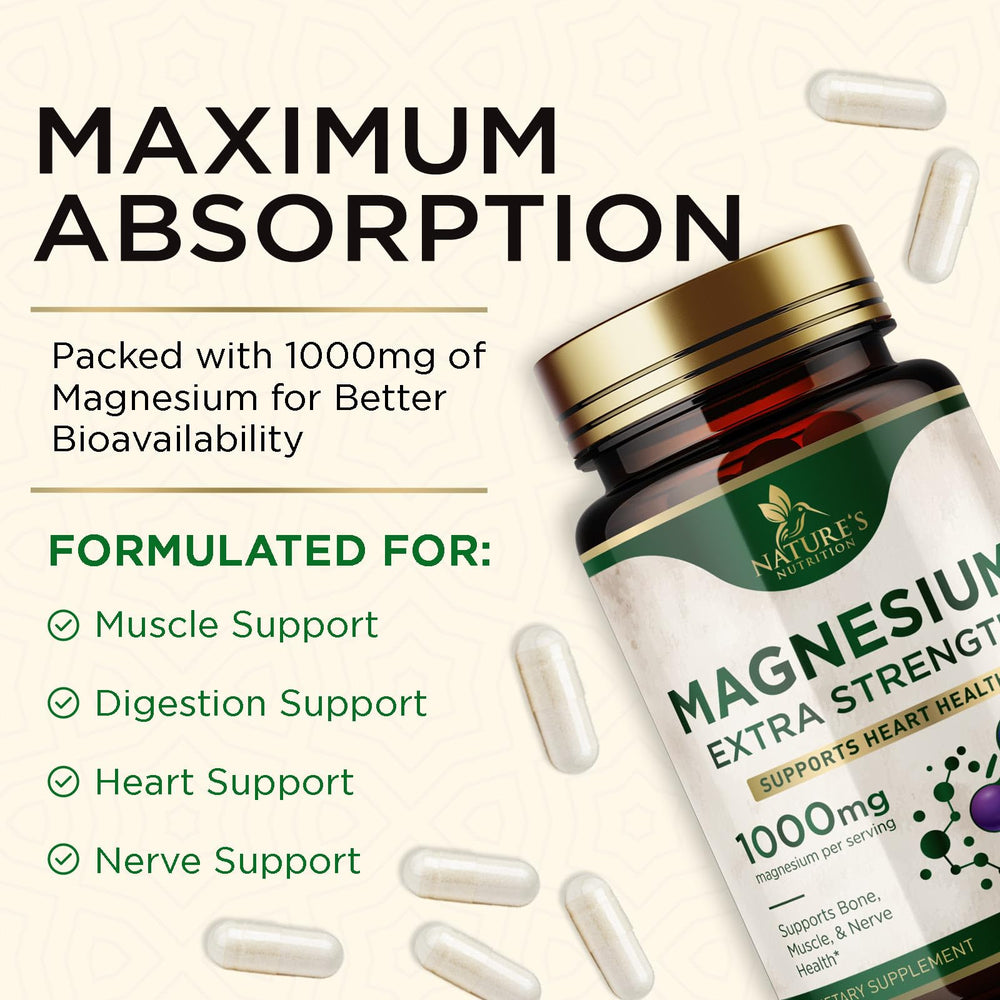 Nature's Nutrition capsules in hand indicating convenient daily use.