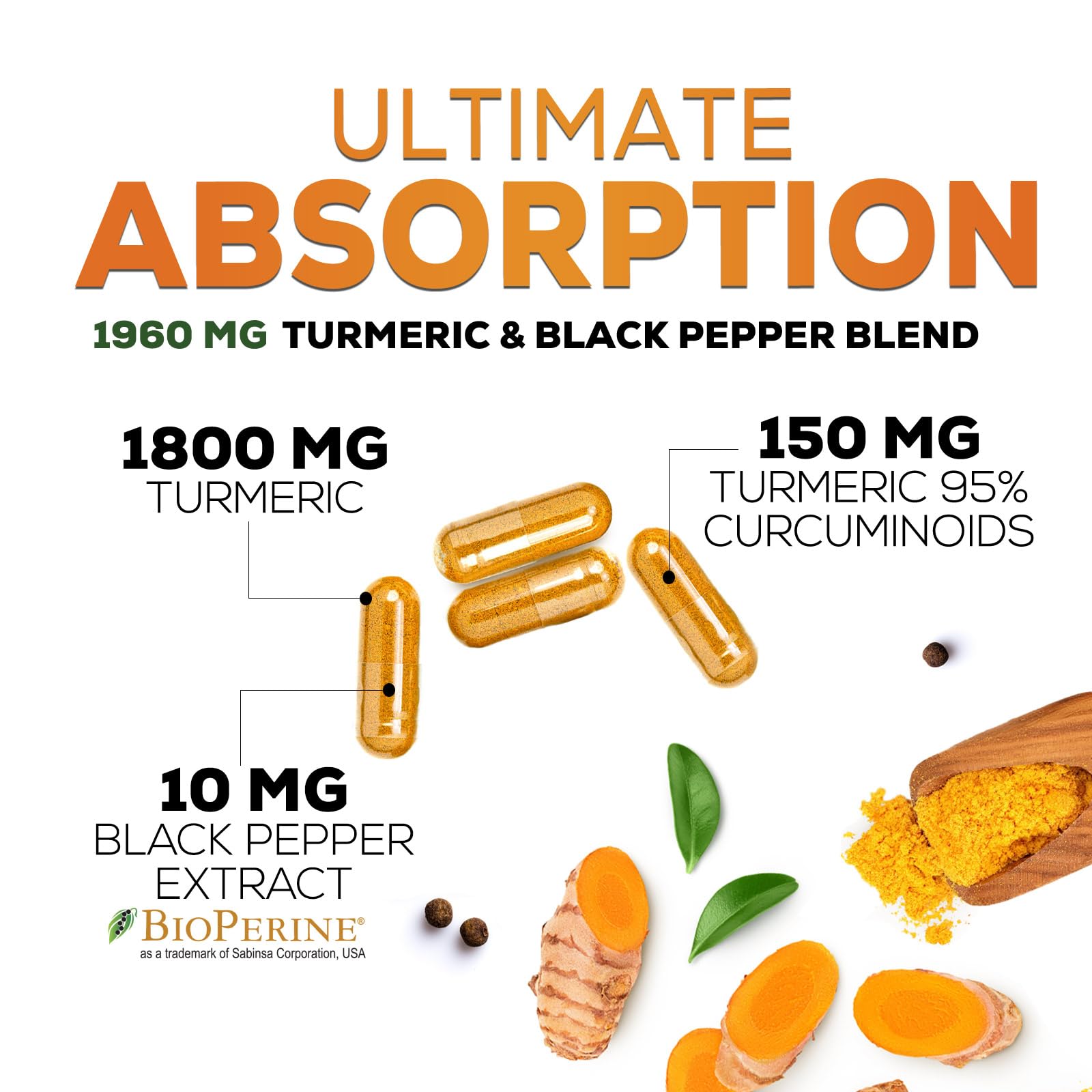 Nature's Nutrition capsules pouring demonstrates easy daily serving for consistent turmeric curcumin intake.