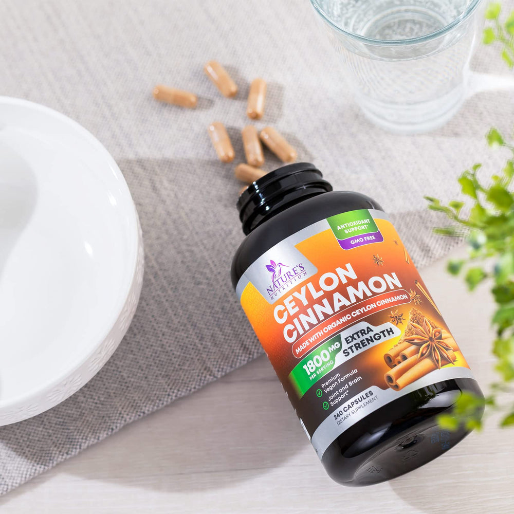 Kitchen counter with Nature's Nutrition bottle suggesting everyday wellness ritual