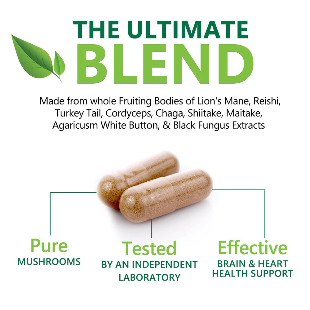 Nature's Nutrition Capsules-on-hand shot conveys daily dosage and ease of use.