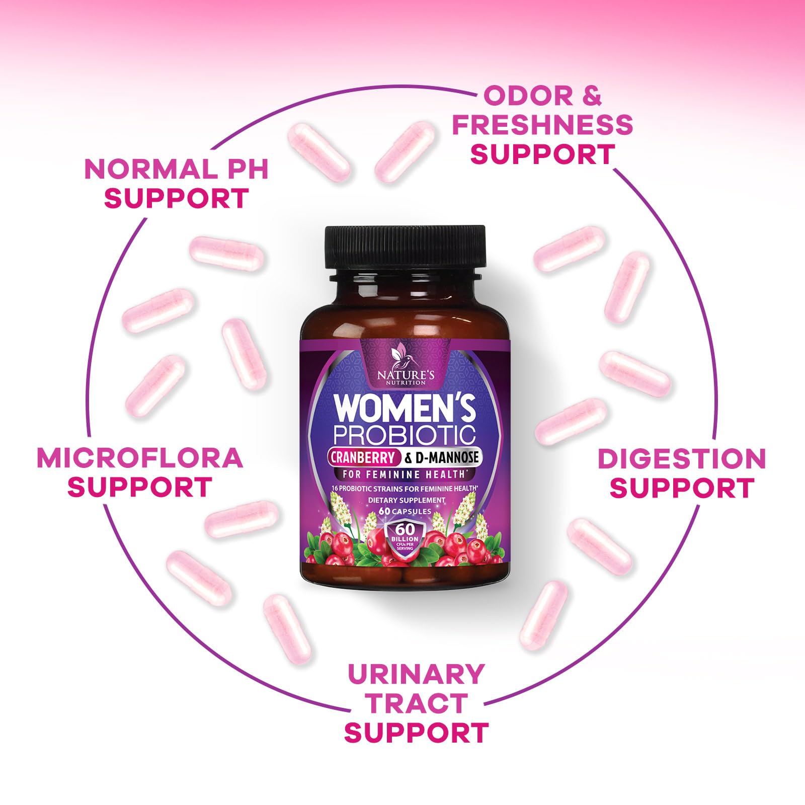 Daily routine with Nature's Nutrition probiotic capsules and water