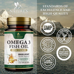 Nature's Nutrition EPA-DHA chart illustrating omega-3 essentials.