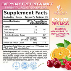 Nature's Nutrition gummies with cherry, orange, and grape flavors for easy daily intake.