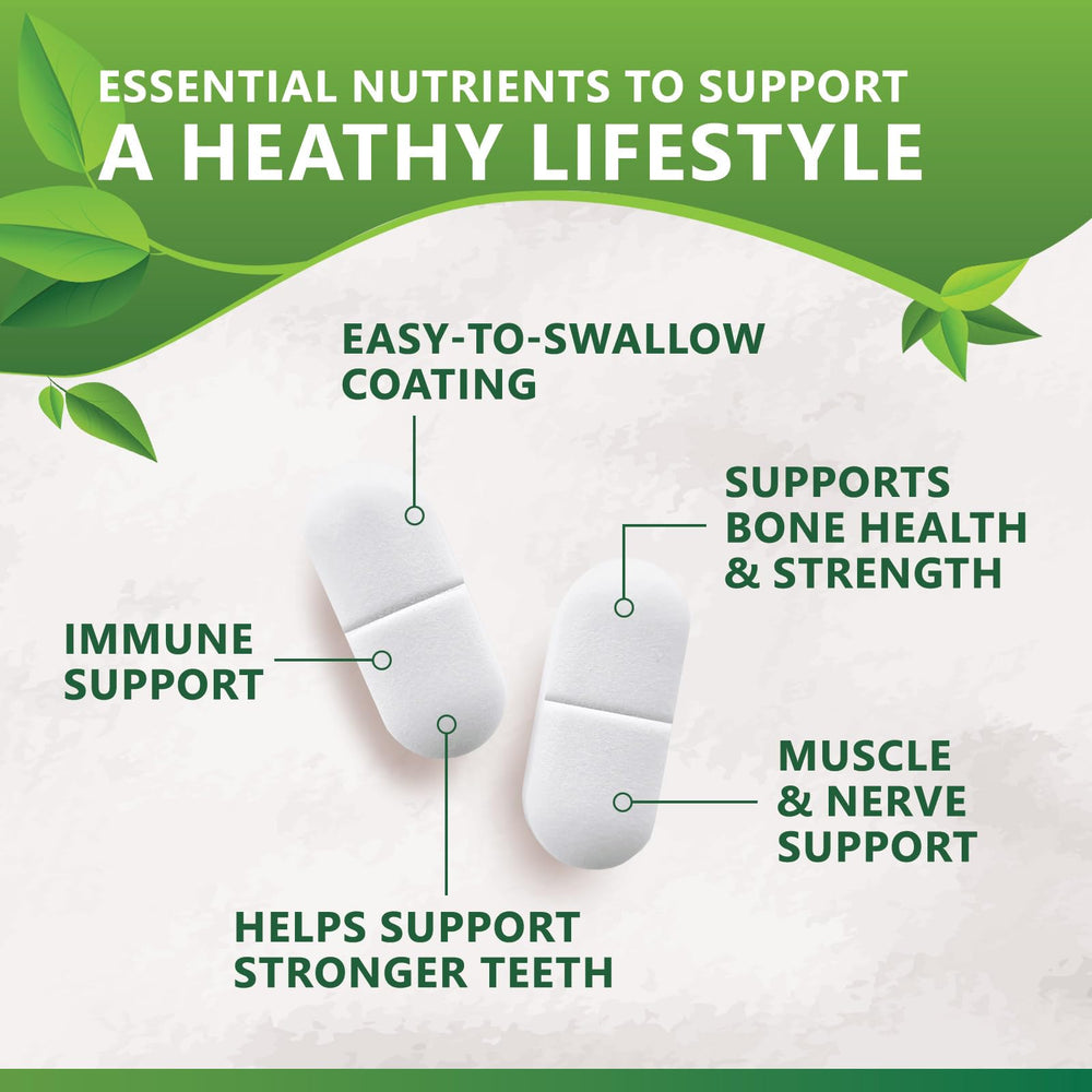 Nature's Nutrition calcium with D3 suggests immune and muscle wellness benefits