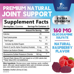 Nature's Nutrition Joint Support Gummies closeup highlights chewy texture ideal for daily use.