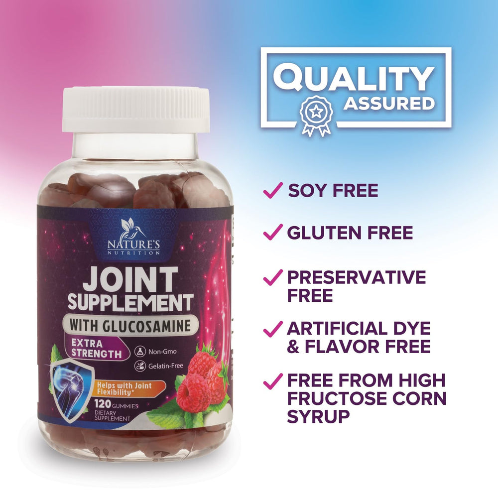 Nature's Nutrition Joint Support Gummies daily-use bottle promotes easy routine.