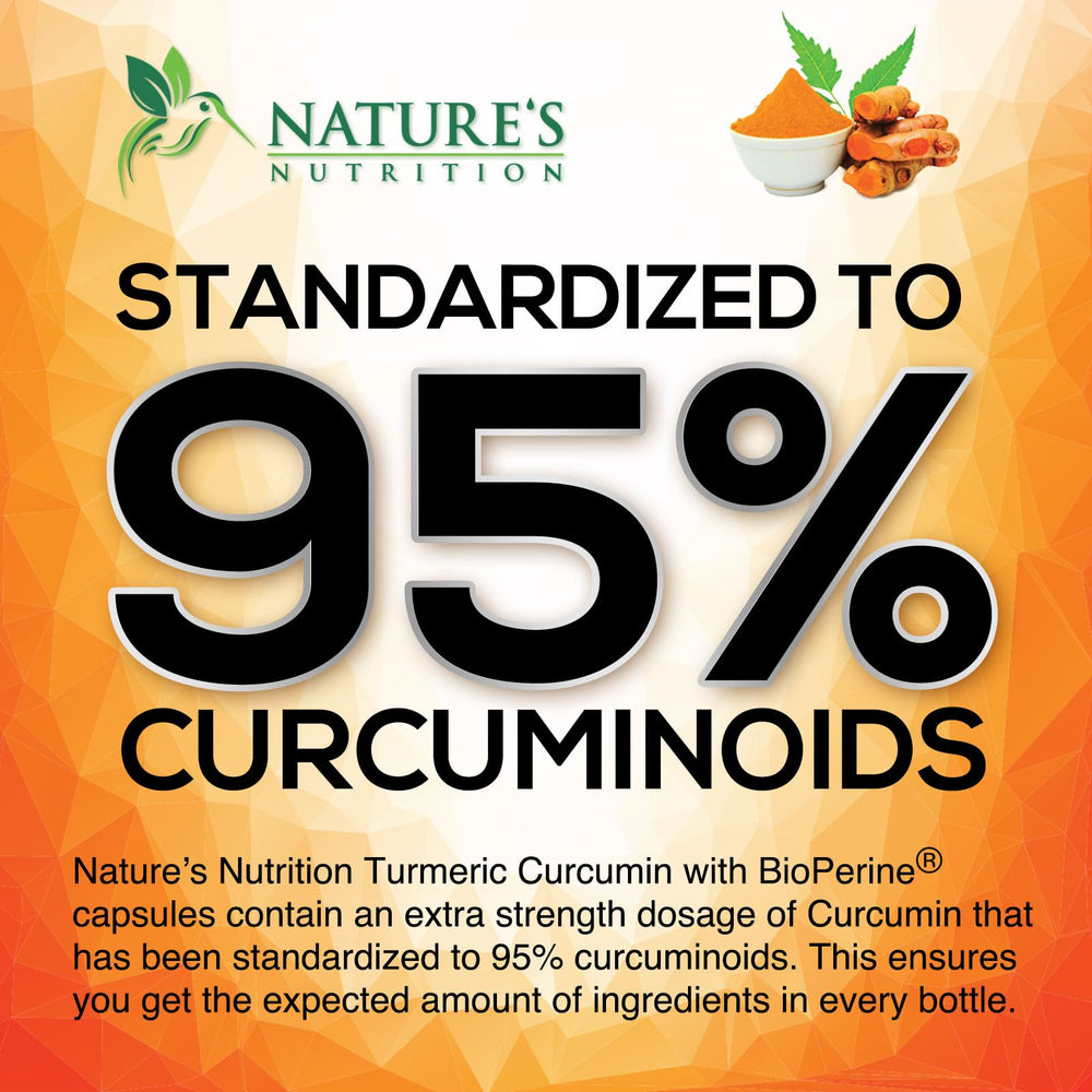 Nature's Nutrition label detail emphasizes potency and BioPerine for better absorption in daily use.