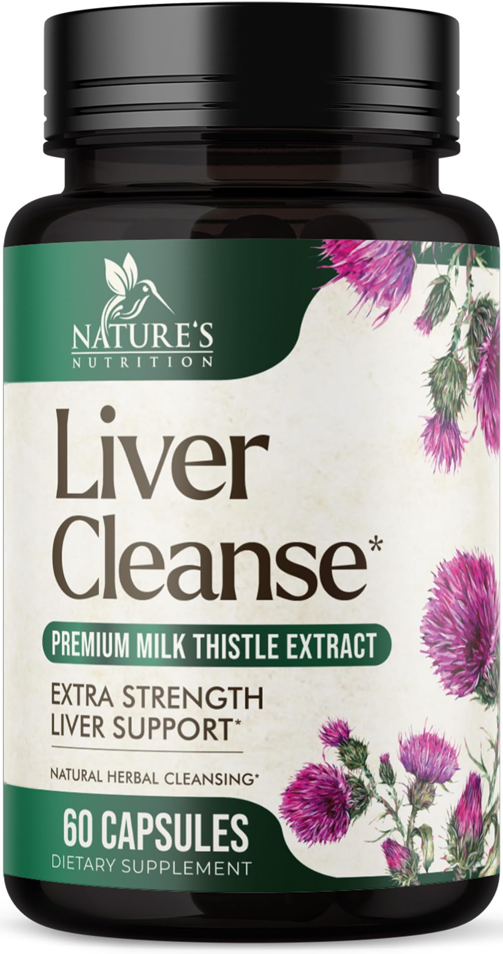 Nature's Nutrition Liver Cleanse bottle front for daily liver support and easy dosing.