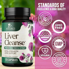 Nature's Nutrition Liver Cleanse capsules ready for daily use.