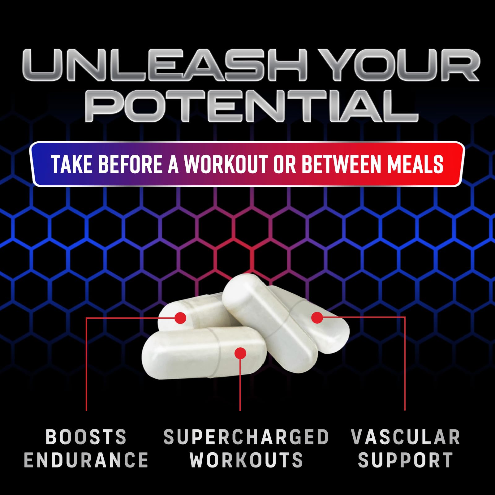 Nature's Nutrition Nitric Oxide Booster for energy and focus.
