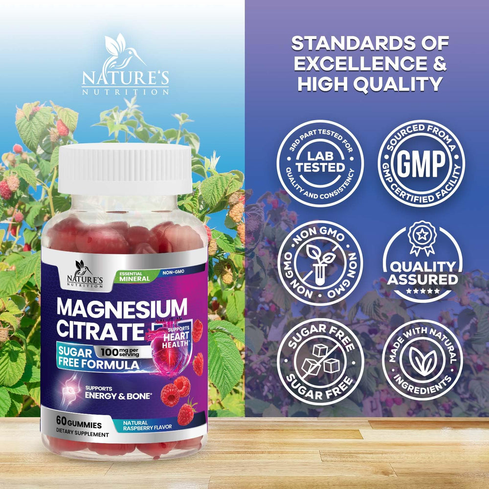 Nature's Nutrition Magnesium Citrate Gummies chew close-up texture and taste