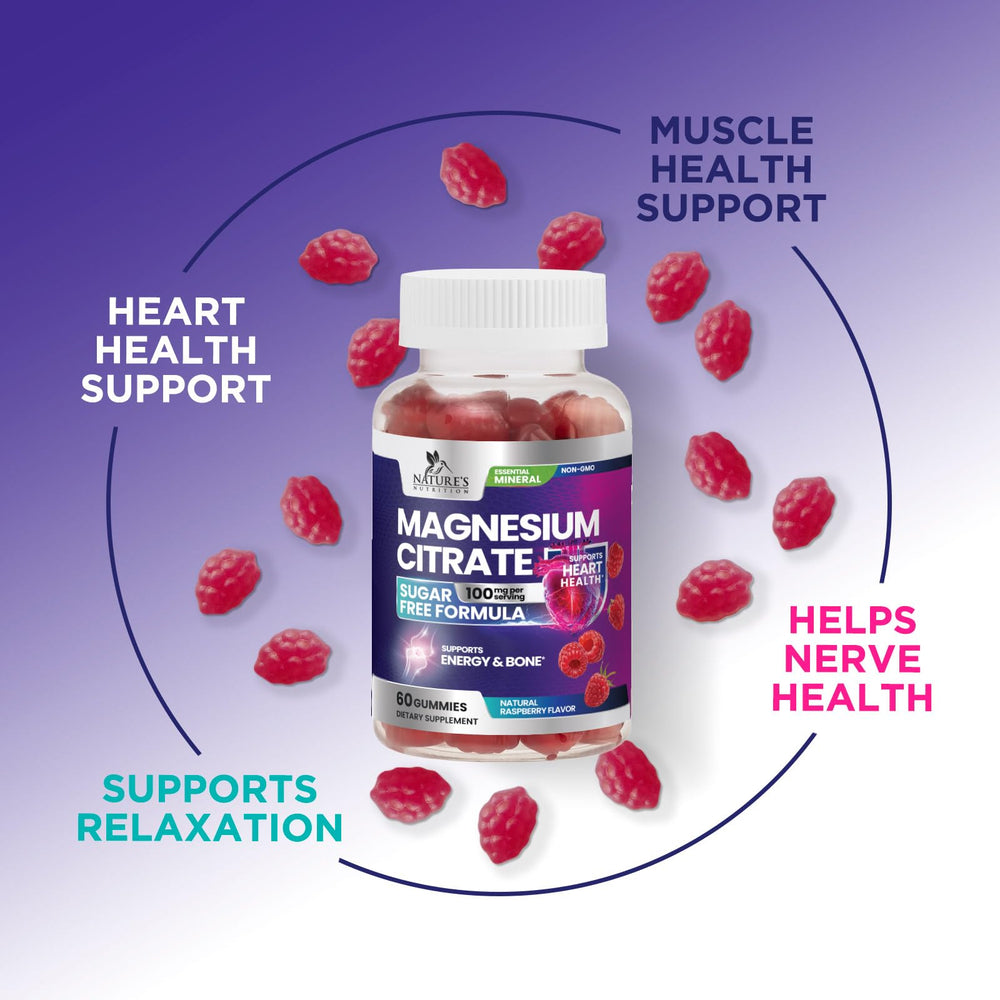 Nature's Nutrition Magnesium Citrate Gummies taking one chew for daily use