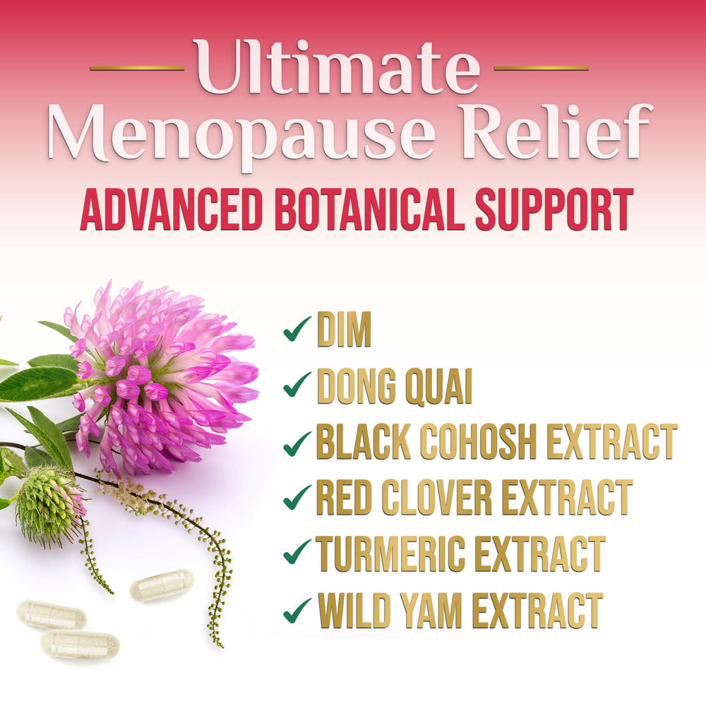 Nature's Nutrition menopause dosage scene portrays easy daily regimen.