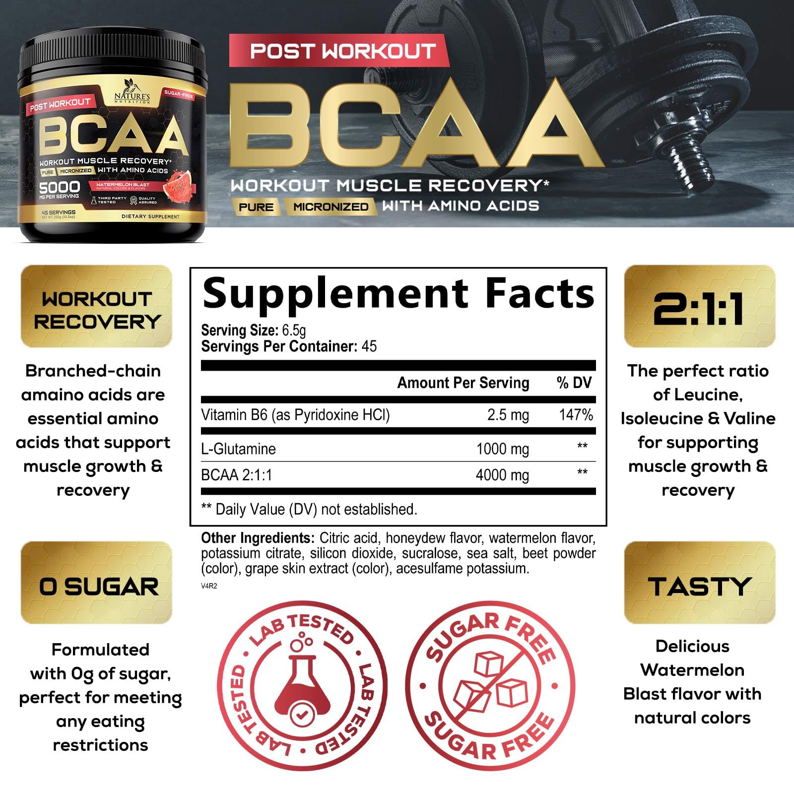 Dissolving powder close-up highlights BCAA blend for faster recovery