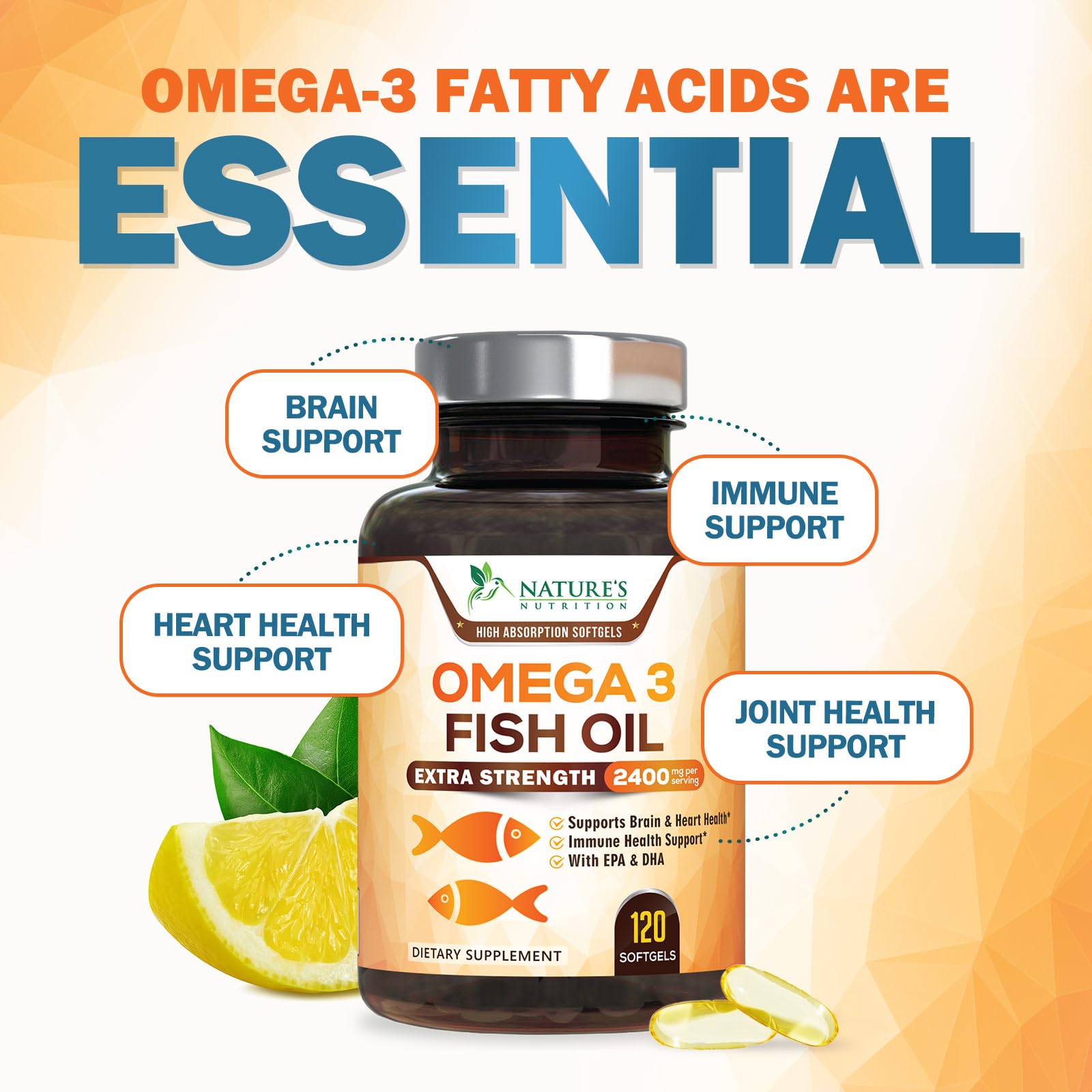 Nature's Nutrition Omega-3 2400 mg gluten-free and non-GMO formula