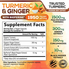 Nature's Nutrition organic turmeric and ginger blend highlights organic ingredients for daily wellness.