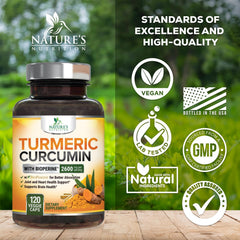 Nature's Nutrition organic turmeric root close-up signaling natural sourcing