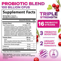 Close-up of Nature's Nutrition Women probiotics capsules showing potency