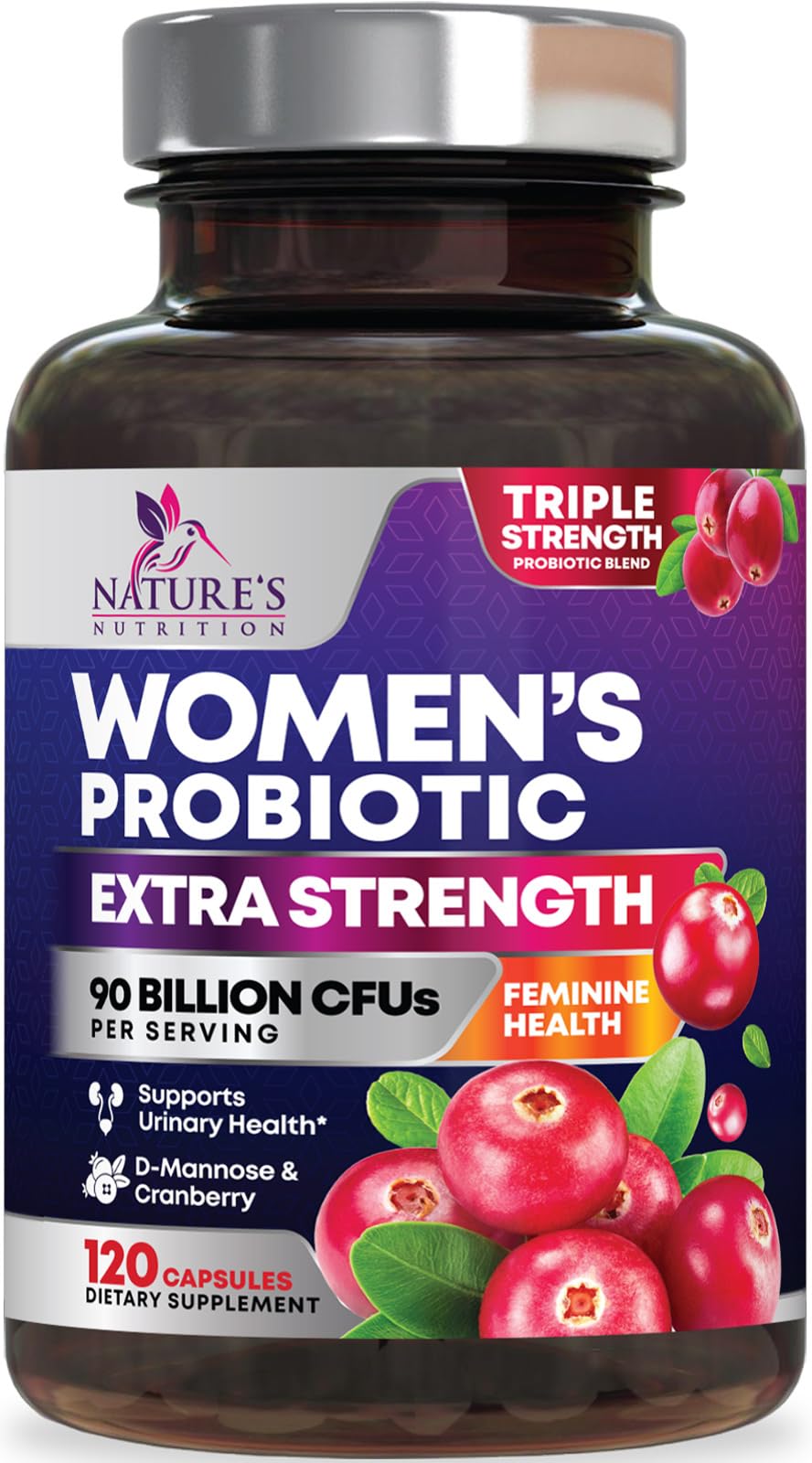 Nature's Nutrition Probiotics for Women 90B bottle for daily gut and feminine support