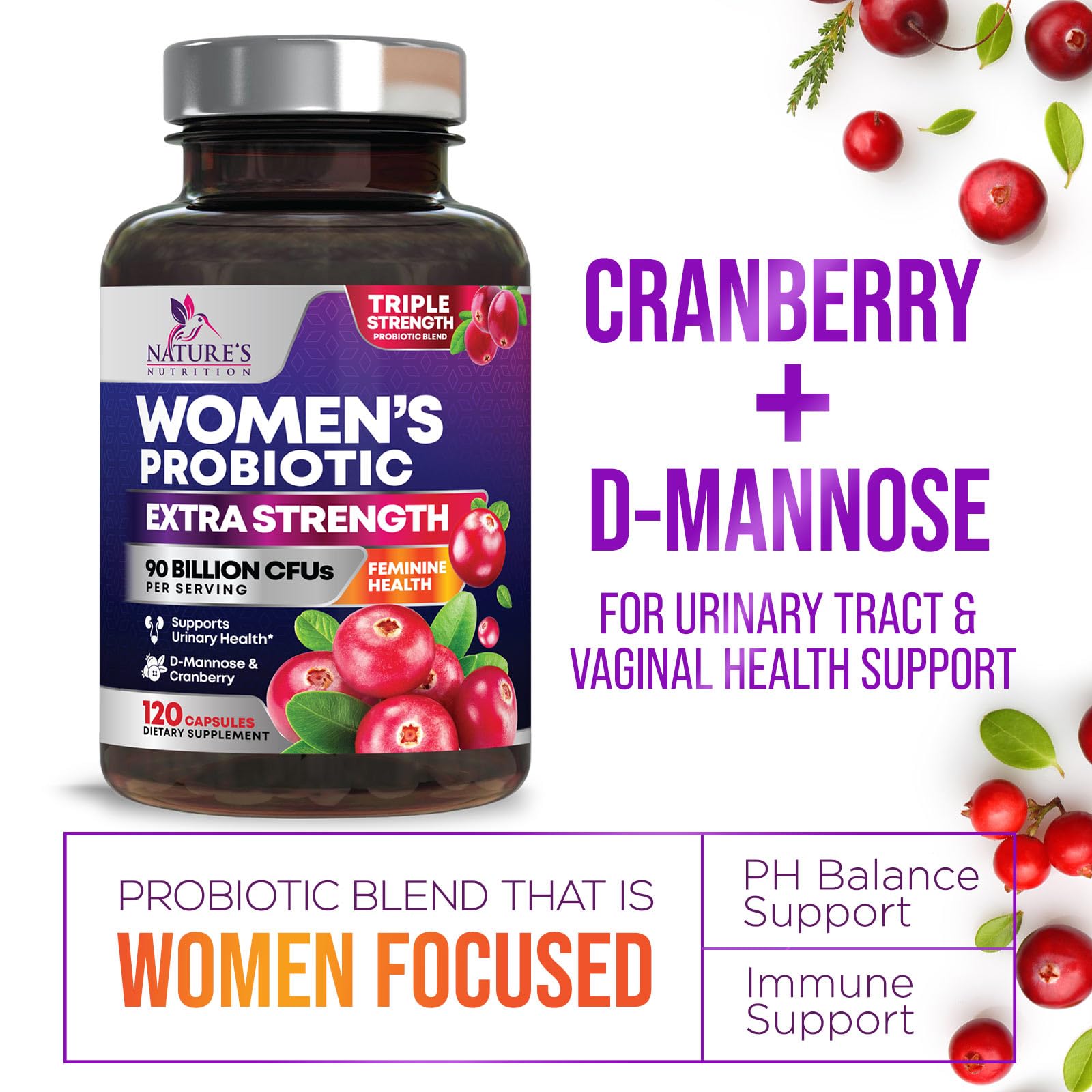 Nature's Nutrition Probiotics for Women prebiotics blend image