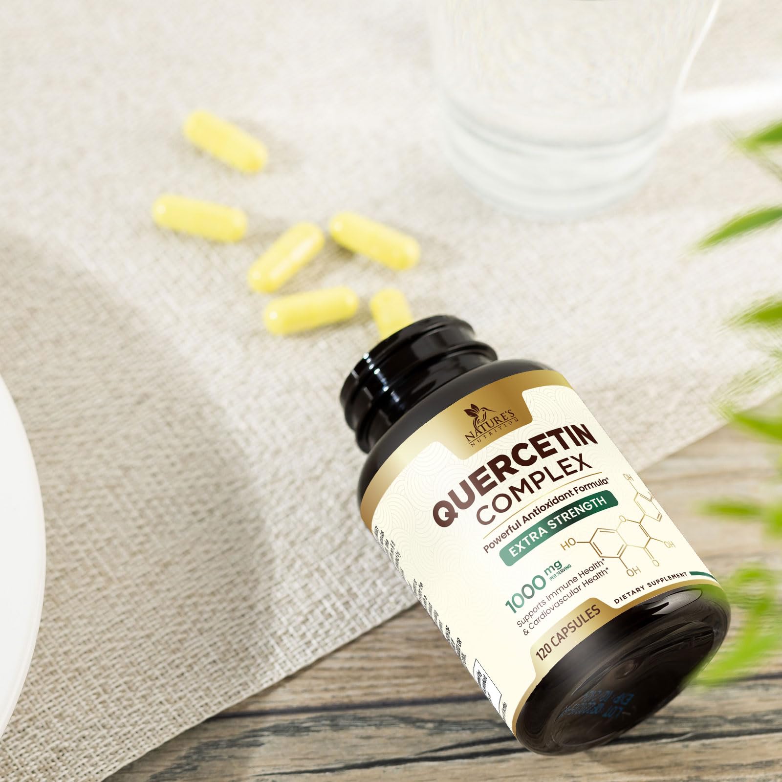 Nature's Nutrition Quercetin supplement scene for daily antioxidant routine